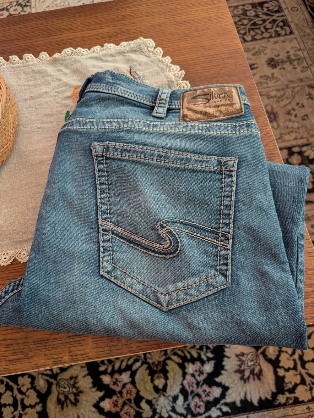 Men's Silver Jeans Dark Blue Wash Straight Leg